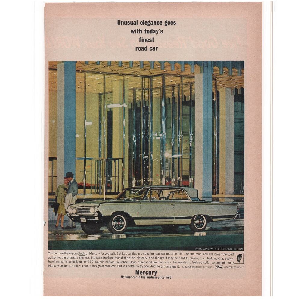 Mercury Park Lane Car Magazine Advertisement Vintage Automobilia Ford Midcentury